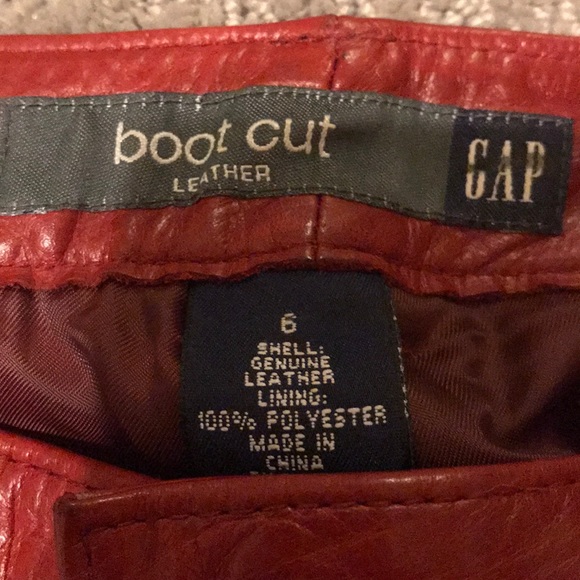 REAL RED LEATHER 1969 gap pant never worn - Picture 3 of 4